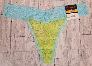 No Boundaries THONG Panties L XL 2X 3X Green Blue Lace Sexy Underwear Juniors - Picture 1 of 4