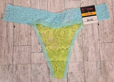 Tanga Bragas No Boundaries L XL 2X 3X Verde Azul Encaje Sexy Ropa Interior Juniors Foto 1 de 4