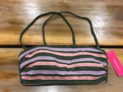 Women’s Xhilaration Olive Stripe Crochet Bikini Top Size Medium NWT - Image 1 of 4