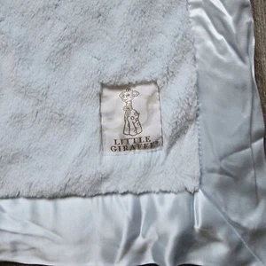 Little Giraffe Luxe Baby Blanket Satin Trim Faux Fur Blue Designer Chenille Soft - Picture 1 of 8