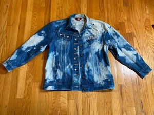 Vintage Ms Lee Custom Denim Jacket Size 11/12 Rhinestone Jewels Bleached Union? - Picture 1 of 15