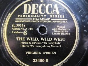 JUDY GARLAND Movie THE HARVEY GIRLS - WILD WEST It's a Great Big World DECCA 388 - Picture 1 of 2