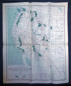 Mapa a color antiguo de las reservas forestales del oeste de Estados Unidos de 1899 parques nacionales del USGS - Imagen 1 de 6