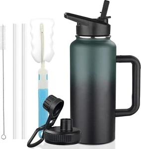 32oz Insulated Water Bottle with Handle, Stainless Steel Sports Metal Water F... - Picture 1 of 3