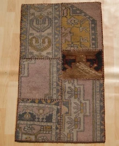 ALFOMBRA TURCA PATCHWORK ALFOMBRA RECTANGULAR HECHA A MANO ALFOMBRA MODERNA ALFOMBRAS DE ÁREA 2X3 pies. - Imagen 1 de 4