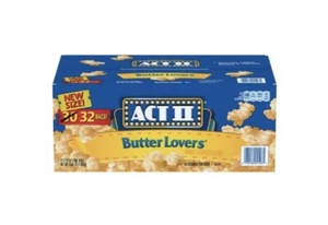 Palomitas de maíz para microondas ACT 2 II Butter Lovers **5,5 libras** 100 % grano entero 32 bolsas - Imagen 1 de 10
