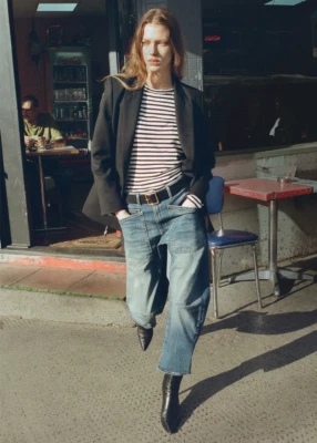 Pantalón de mezclilla recortado Nili Lotan Shon barril cintura alta 28 $410 Foto 1 de 4