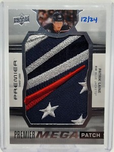 21-22 Upper Deck Premier Mega Patch Patrik Laine /24 Blue Jackets 