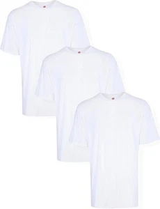 Camisetas interiores Hanes altas 100 % algodón cuello redondo para hombre, 5 veces altas, blancas - Paquete de 3 - Imagen 1 de 2