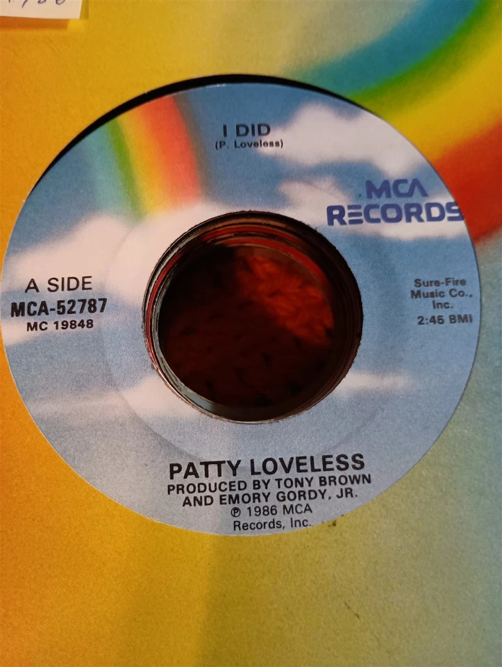 Patty Loveless, I Did ~ NM 1986 MCA 45 +sleeve Foto 1 de 1