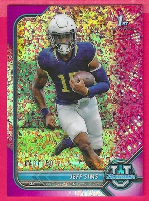 2022 Bowman University Jeff Sims pink Diamond Refractor 048/150 Arizona State - Image 1 of 4