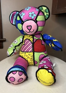 Neu mit Etikett NEU Build A Bear Teddybär entworfen von Romero Britto 2015 Plüsch Pop Art - Bild 1 von 9