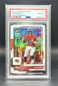2022 Donruss Optic White Sparkle Prizm Tom Brady SP PSA 10 POP 6 GEM MINT FOTL - Picture 1 of 2