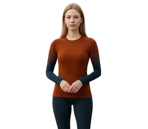 NEW Smartwool Women's Intraknit Thermal Merino Base Layer Crew Brown Size Small - Picture 1 of 22