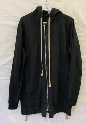 Moletom com capuz Rick Owens Tecuatl S/S20 Longline RP20F2346-WCF preto GG masculino Itália #128 - Imagem 1 de 4