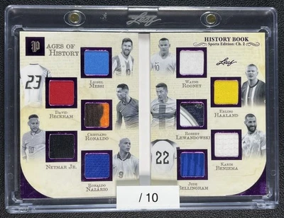 Lionel Messi Ronaldo R9 Beckham Neymar 2025 Leaf History Book 10 Patch 02/10 - Bild 1 von 2