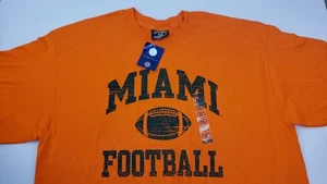 Size XL Miami Football Orange T-shirt UM Hurricanes Steve Barry's New with Tag - Picture 1 of 9