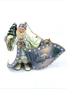Thomas Kinkade Frosty Christmas Eve Old World Santa Christmas Ornament 4" Tall - Picture 1 of 6