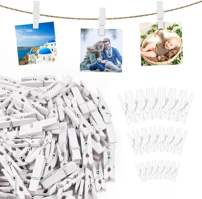 Weiße Mini Holzklammern 150 Stück 2.5/3/3.5cm Klein Wäscheklammern Holz Deko - Bild 1 von 4