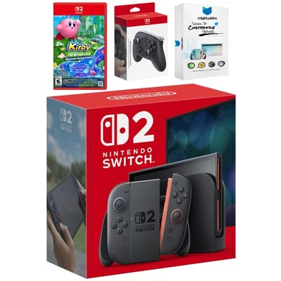 Nintendo Switch 2 + Kirby The Forgotten Land, Pro Controller, MightySkins Code - Image 1 of 4