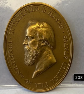 President Rutherford B Hayes Peace Medal US Mint Restrike Medal Bronze 59X75mm - Picture 1 of 2