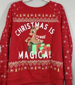 Rudolph The Red-Nosed Reindeer Light-Up Sweater Shirt Christmas Ugly Sweater XL - Picture 1 of 6