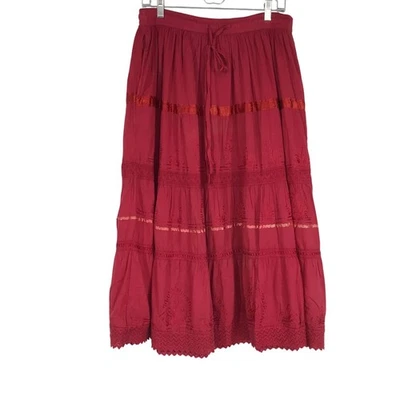 SAKKAS - MUJER MEDIANA - FUCSIA CINTURA ELÁSTICA ALGODÓN AJUSTE Y FALDA BOHO ACAMPANADA Foto 1 de 4