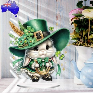 St. Patricks Day Rabbit Desktop Diamond Art Kits Diamond Painting Desktop Decors - Picture 1 of 27