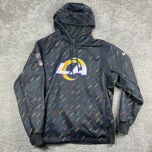 Nike Therma NFL LA Rams 2021 Crucial Catch Hoodie Charcoal Men’s Large Fight - Picture 1 of 10