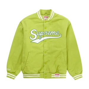 Chaqueta universitaria de lana verde claro unisex estilo película retro calce callejero para hombre - Imagen 1 de 5
