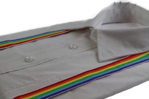 Tirantes ajustables multicolores con estampado de rayas arco iris para niños - Imagen 1 de 3