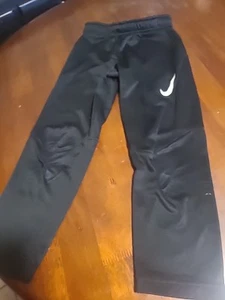 NIKE DRI-FIT Pants [ Size Boys 7/L ] BLACK Stretch Waist Drawstring  - Picture 1 of 6