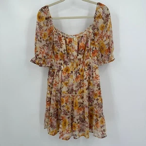 Jun & Ivy Damen Größe L Blumen Milkmaid Kleid Cottagecore Prairie Romantisch Boho - Bild 1 von 8