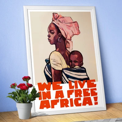 We Live in Free Africa Poster, 1964 Soviet poster — Anti Colonial USSR print - Image 1 of 4