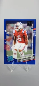 2023 Clearly Donruss Football CHRISTIAN GONZALEZ Rated Rookie #98 Blue /99 - Picture 1 of 2