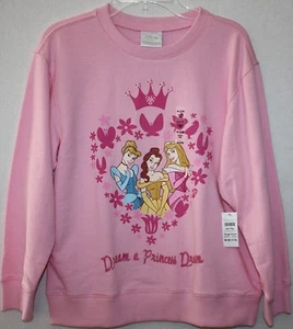 NWT Girl's Disney Princess Pink Sweatshirt Size M 7/8 - Picture 1 of 1