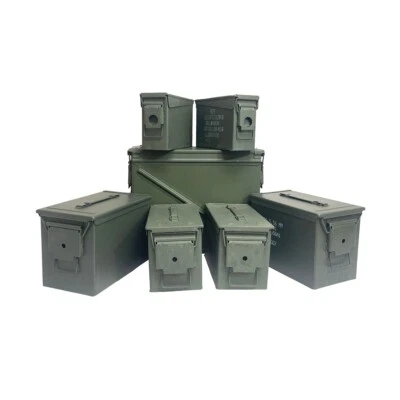 Ammo Cans Combo Grade 1 - 7 Pack (2) Fat 50 Cal (2) 30 Cal, (2) 50 Cal, (1) 548 - Image 1 of 4