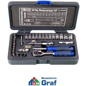 HaWe OLSON Profi Steckschlüssel-Satz 1/4" Knarrenkasten Ratsche, 36-tlg. #852196 - Bild 1 von 1