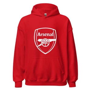 ARSENAL FC GUNNERS Fußball Hoodie rot weiß schwere Mischung Kapuzenpullover S-5XL - Bild 1 von 10
