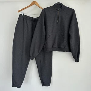 Gymshark Matching Set Womens L XL Gray Rest Day Sweatshirt Jogger Sweatpants - Picture 1 of 16