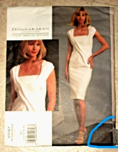 Vintage Miss Vogue Pattern Donna Karan KNIT Tuck Dress UNCUT FF Size 12-14-16-18 - Picture 1 of 5