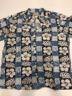 Blue Hawaii Vintage Hawaiian Shirt Mens Xl Large Floral Hibiscus Usa Made