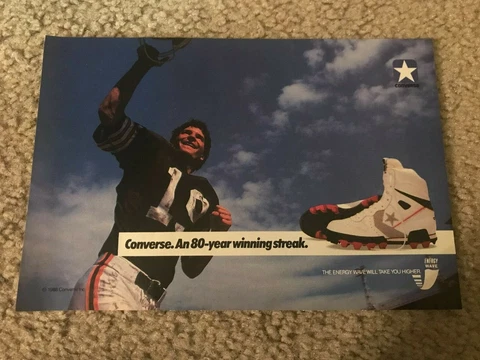 Vintage 1988 BERNIE KOSAR CONVERSE Poster Print Ad 1980s CLEVELAND BROWNS Cover