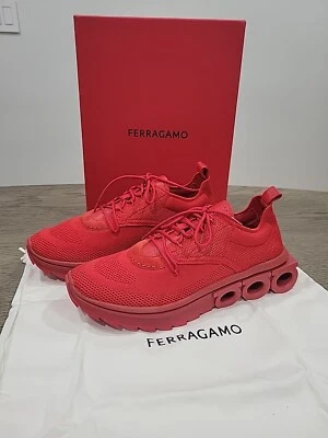 Zapatilla deportiva Salvatore Ferragamo roja llama Nima tejida para hombre 11,5 M NUEVA EN CAJA Foto 1 de 4