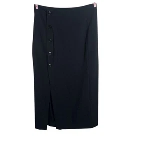 Madewell sz 0 True Black Button-Wrap Midi Skirt with Pockets New with Tag - Picture 1 of 13