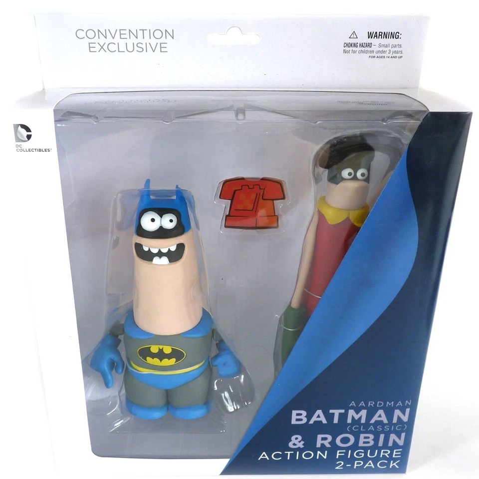 DC Collectibles Aardman Batman (azul) y Robin paquete de 2 figuras exclusivas de convención Foto 1 de 1
