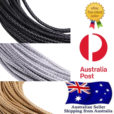 5m 4 mm Braided Leather Cord Rope Strip Thread for DIY Pendant/Bangle Weaving - image 1 of 4