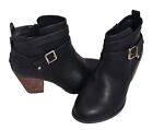 Luoika Womens Black Ankle Boots Shoes Size 11W Zip Closure Butle Detail 