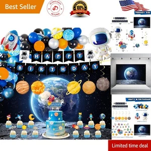 Complete 87-Pc Space-Themed Birthday Decorations for Kids - Astronaut Party - Picture 1 of 10