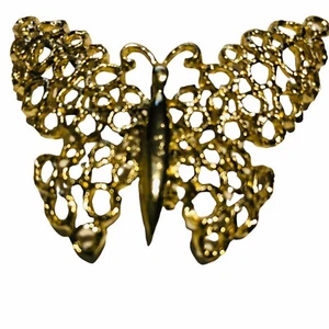 Beautiful Vintage Jewelry Gold BUTTERFLY Animal Brooch Pin Gold Tone - Bild 1 von 9